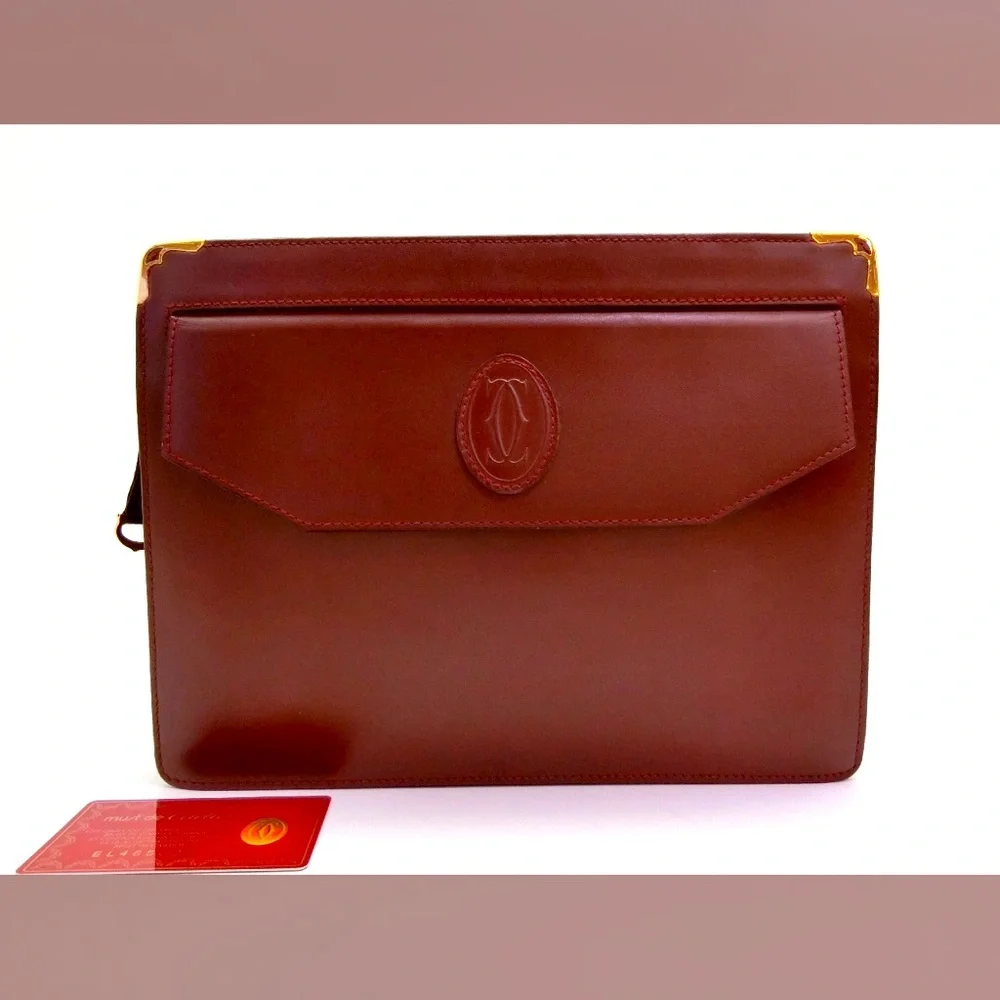 Authentic Cartier Leather Clutch - Picture 1 of 5